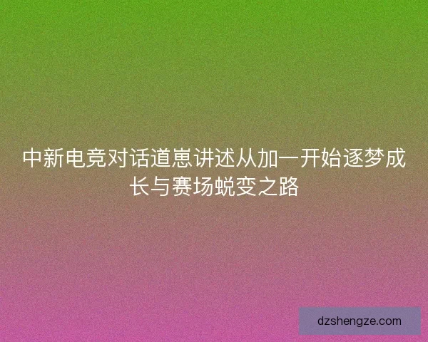 中新电竞对话道崽讲述从加一开始逐梦成长与赛场蜕变之路